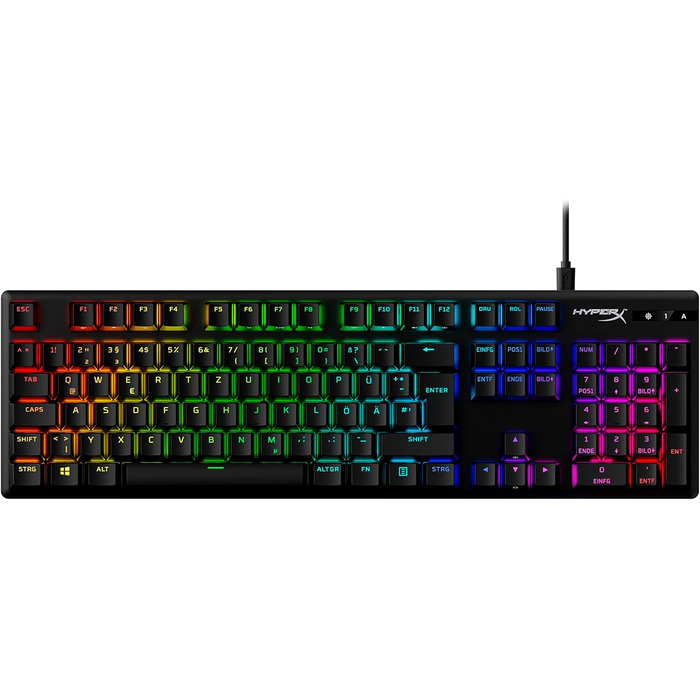 Механічна ігрова клавіатура, накладки на клавіші PBT, накладки на клавіші, RGB, механічні перемикачі HyperX, перемикачі, компактна