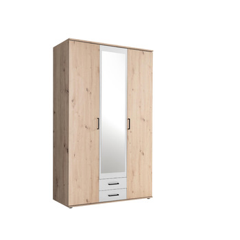 Елегантна шафа Chicago з великим простором для зберігання - Універсальна шафа з розсувними дверима в обробці з дуба Artisan з білими акцентами - 120 x 197 x 54 см (Ш/В/Г) 120 x 197 x 54 см Дуб Artisan / Білий