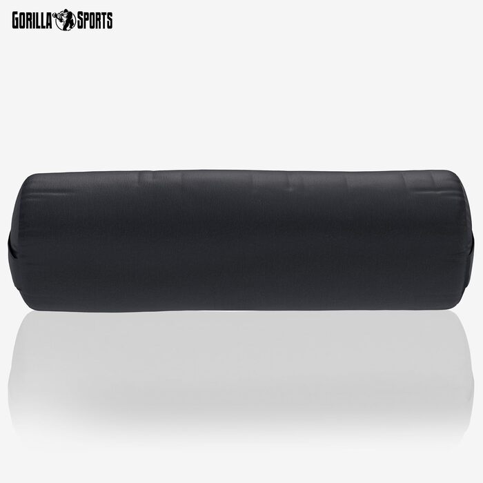 Підкладка для йоги GORILLA SPORTS - Ø20 см, чохол, який можна прати, 100 бавовна, з наповнювачем зі спельти, ручка для перенесення, вибір кольорів - йога-рулон, подушка для йоги, підкладка для йоги, пілатес, для відновлювальної йоги, чорний