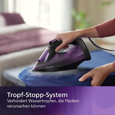 Парова праска Philips серії 5000 - 2400 Вт, постійна подача пари 45 г/хв, вихід пари 180 г, вертикальна подача пари, підошва Steam