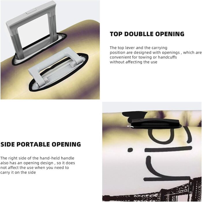 Чохол для валізи Tower Love Paris, захисний, міцний, для багажу розміром 45.7-81.3 см, XL, Чорний