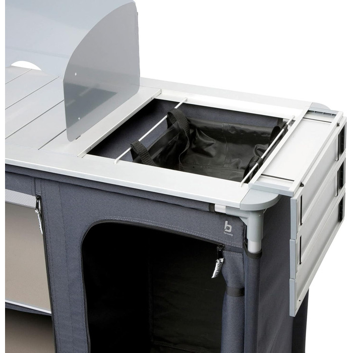 Кемпінговий кухонний ящик для подорожей, складна шафа, вітрозахисна раковина з алюмінію