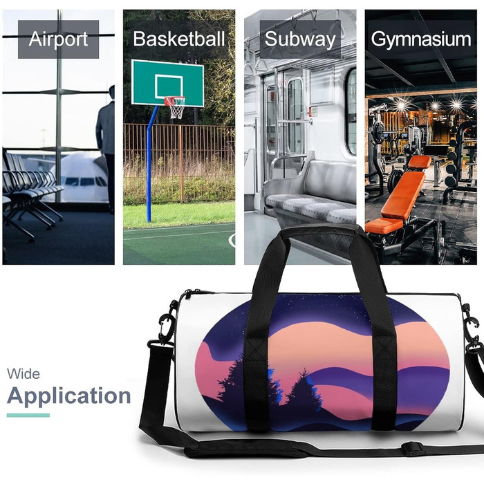 Універсальна дорожня сумка, фіолетовий градієнт, новорічний мотив, спортивна сумка для чоловіків та жінок, сумка-мішок, спортивна сумка