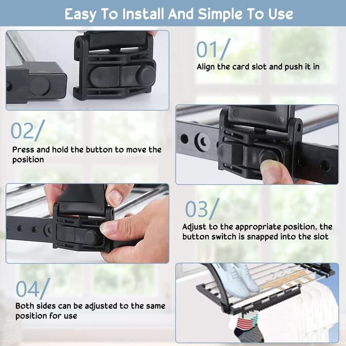Ука радіаторна сушарка для білизни з нержавіючої сталі обігрівач для білизни 62-110см балконна сушарка для білизни висувна вішалка