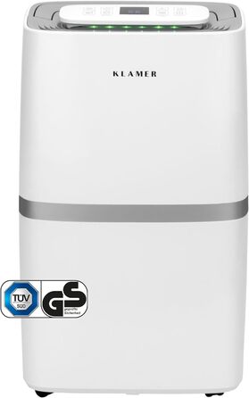 Електричний осушувач KLAMER 20 л, циркуляція повітря 195 м на годину, потужний осушувач повітря в приміщенні 420 Вт, осушувач з єм