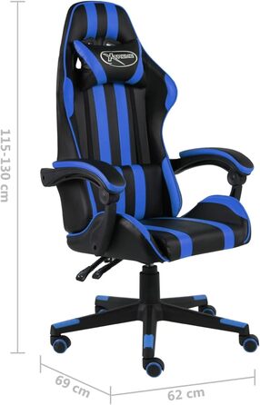 Ігрове крісло Чорно-синє ігрове крісло зі штучної шкіри Модель 20518