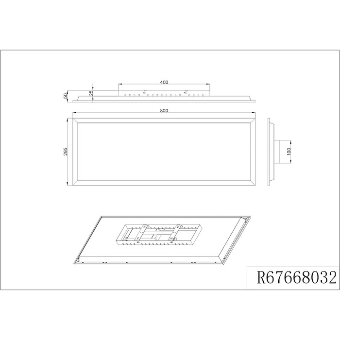 Стельовий LED-світильник Reality Beta R67668032, матовий чорний метал, 31 Вт RGB, Dynamic Light, з пультом керування, 80x30 см