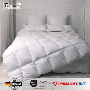 Подушка, виготовлена в Німеччині, 80x80 см, з наповнювачем з органічного мікрофібри Primaloft, білого кольору, вага наповнювача 1500 г. Підходить для алергіків, сертифікована Oeko-Tex Standard 100, біорозкладна, кліматично нейтральна (2 шт.) 80 x 80 см 2