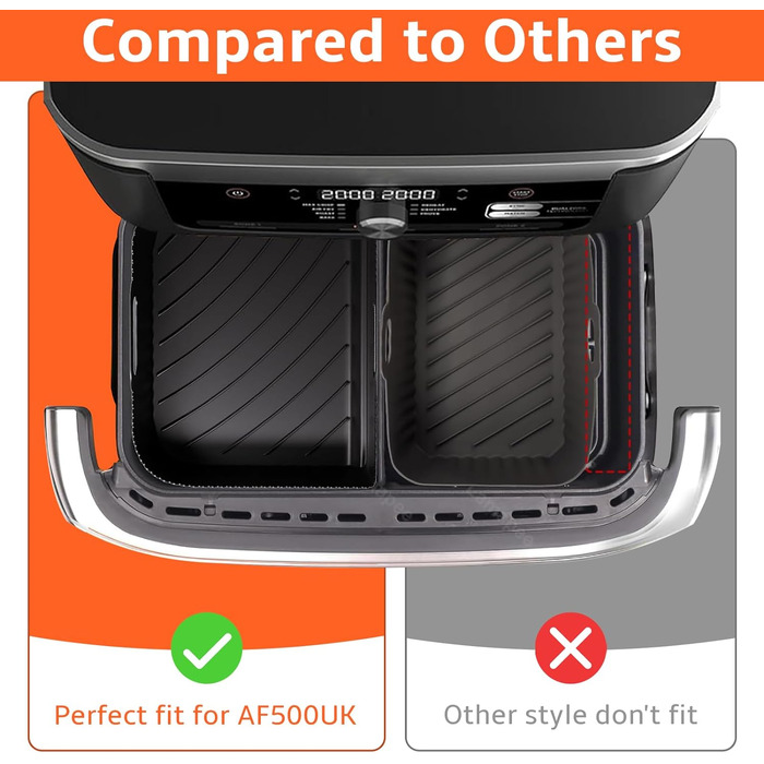 Аксесуари для фритюрниці Ninja Foodi Flexdrawer 10,4 л AF500DE,3 шт. Багаторазова мультипіч з силіконовою формою Аксесуари для Ninja AF500EU(3 шт. и чорні)