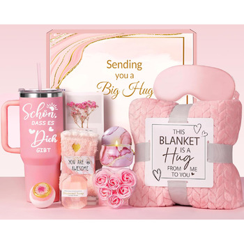 Подарунки для жінок, подарунковий набір для найкращої подруги, м&39які подарунки-ковдри для дівчини, мами, бабусі, сестри, дружини з винним келихом з нержавіючої сталі об&39ємом 40 унцій як подарунок на Різдво чи день народження, чудово, що ти існуєш