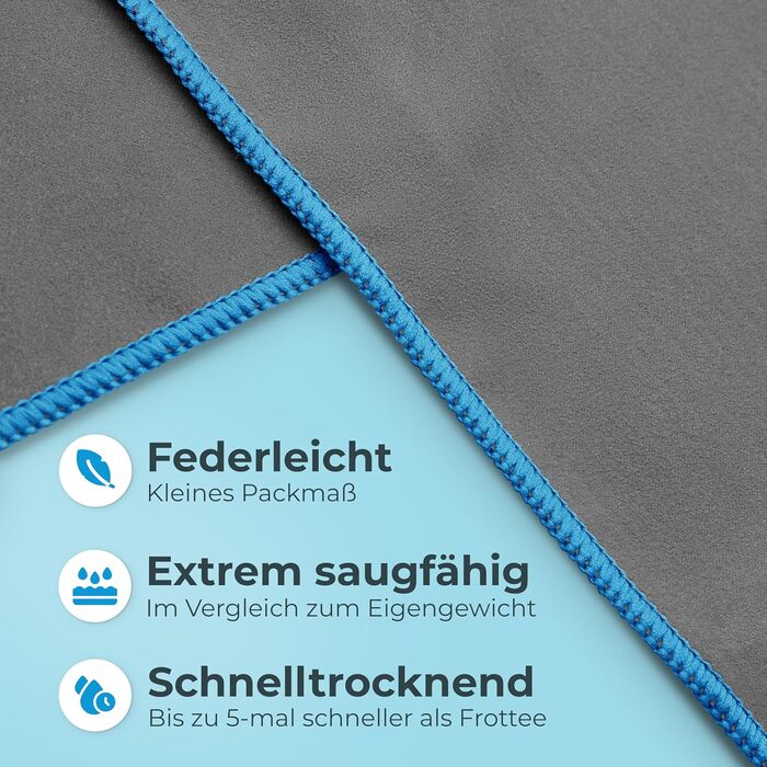 Рушник з мікрофібри NirvanaShape, рушники з мікрофібри легкі, компактні як банний рушник, дорожній рушник, пляжний рушник, спортив