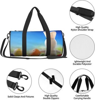 Велика спортивна сумка-мішок для подорожей Великдень, міцна, чорна, універсальний розмір