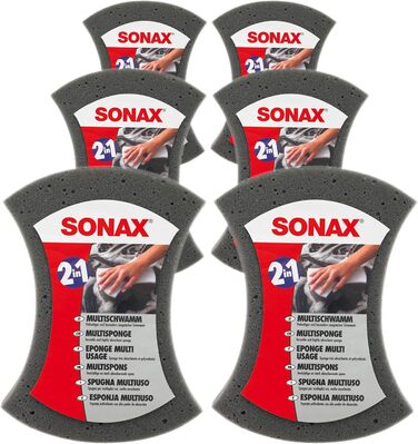 АВТОМОБІЛЬНА ГУБКА ДЛЯ ЧИЩЕННЯ MULTI CAR PONGE WASH 2 В 1, 6 шт., SONAX MULTISPONGE