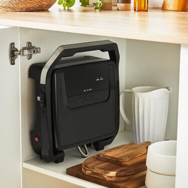 Контактний та панельний гриль 2-в-1 Tefal Inicio Classic, 2000 Вт, компактний дизайн, корпус із нержавіючої сталі, піддон для збору жиру, антипригарне покриття, чорний, GC2718