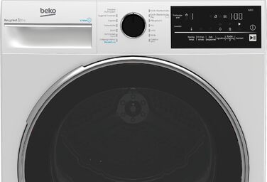 Сушильна машина Beko B3T42240S b300, 8 кг, з тепловим насосом клас енергоспоживання A  підходить для алергіків, освіжаюча сушка із функцією пари 14 програм дизайн преміум-класу білий