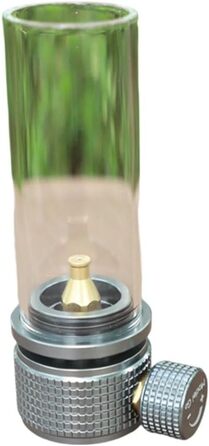 Портативний газовий ліхтар для кемпінгу, лампа для намету з розсіяним освітленням, балончик з ізобутаном, що заправляється, освітлення для походів та нічних пригод (чорний/сріблястий) (чорний газовий бак)