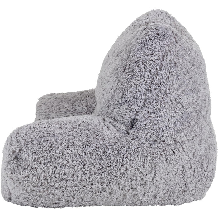 Подушка для читання Icon Teddy Bear зі спинкою, сіра, пухнаста подушка для читання з наповнювачем-мішком, підтримка спини з ручкою для перенесення, сірого кольору