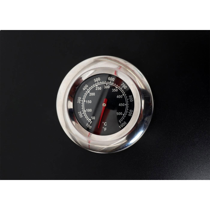 Мангал HWC-K94, візок для барбекю BBQ садовий з кришкою-поличкою, емальована сталь 110x153x60см чорний