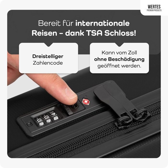 Валіза ручна поклажа 55x40x20 см - 36 л - Валіза з TSA замком та подвійними колесами, дорожня валіза, візок для ручної поклажі, кабінна валіза - 55x40x20 см Чорна