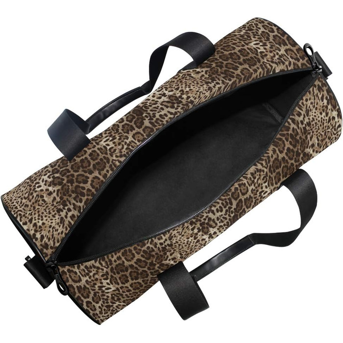 Спортивна сумка з леопардовим принтом, коричнева, з міцної тканини, дорожня сумка, для подорожей на вихідні, чоловіча та жіноча, для спорту та на нічліг
