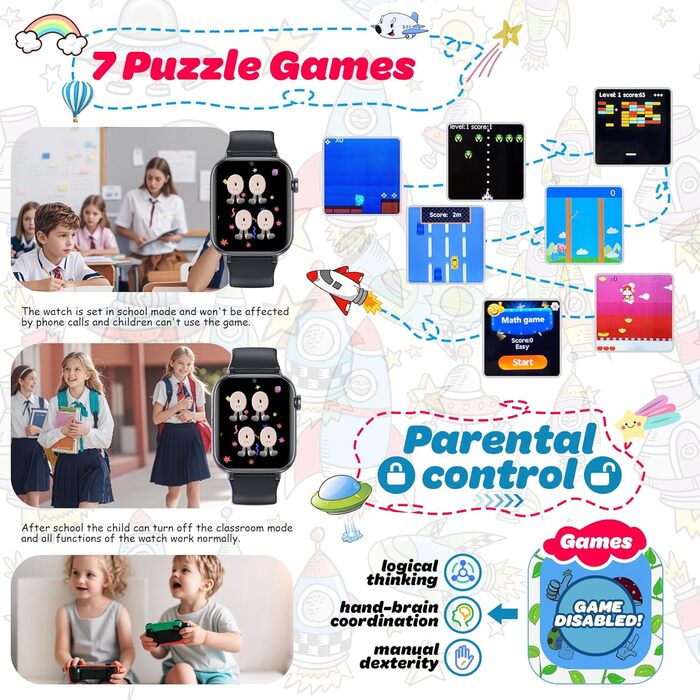 Дитячий смарт-годинник з GPS та телефоном, дитячий смарт-годинник 4G з SIM-карткою, функцією відеодзвінків, GPS-годинник, шкільний режим SOS, водонепроникні ігри, будильник, дитячий годинник-подарунок для учнів, чорний - 4G GPS відеодзвінки