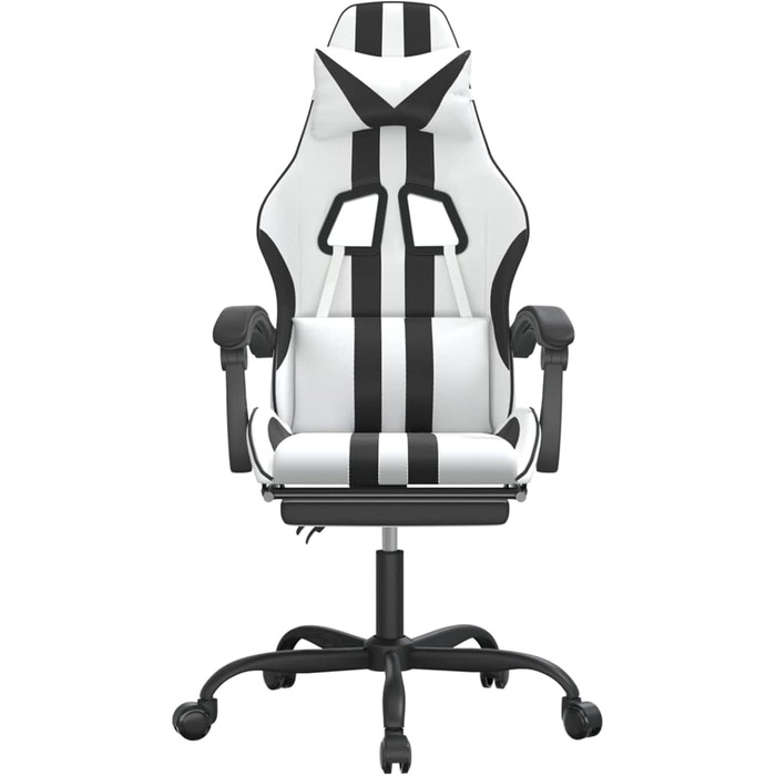 Ігрове крісло з підставкою для ніг, крісло для ПК, ігрове крісло, крісло для геймерів, крісла для домашнього офісу, крісла для ігор, крісло для PlayStation, комп&39ютерне крісло, біла та чорна штучна шкіра