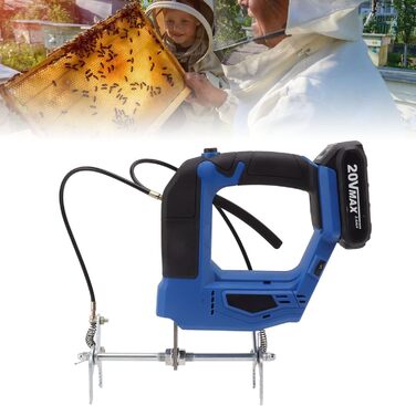 Акумуляторний електричний бджолиний шейкер із протиковзкою ручкою, акумуляторний для ферми медоносних бджіл (синій) EU Plug Blue