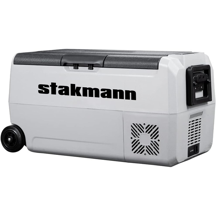 Портативний холодильник STAKMANN з компресором 12 В 220 В, холодильна камера з 2 відділеннями, колесами та бічними ручками, AC-DC