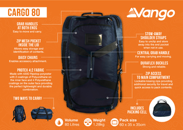 Сумка дорожня Vango Cargo 80 Moonlit Ocean (RUUCARGO0000006)