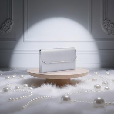 Сріблясте вечірнє клатч-гаманець Larcenciel Чорний Крокодил з лакованої шкіри, прикрашене стразами та ланцюжком, ідеально підходить для весілля, випускного балу або коктейльної вечірки