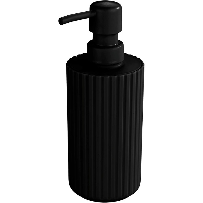 Дозатор для мила Allstar Minas, багаторазовий дозатор для рідкого мила до 280 мл, виготовлений з пластику, Ø 7 x 18 см, чорний Чор