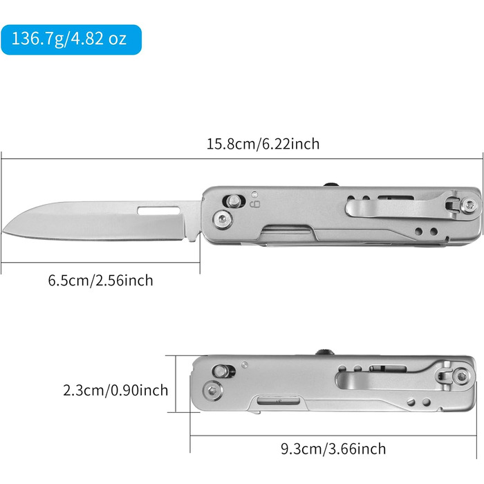 Багатофункціональний складаний ніж 13 в 1 з нержавіючої сталі з ножицями, пилкою, викруткою, консервним ножем для відпочинку на пр