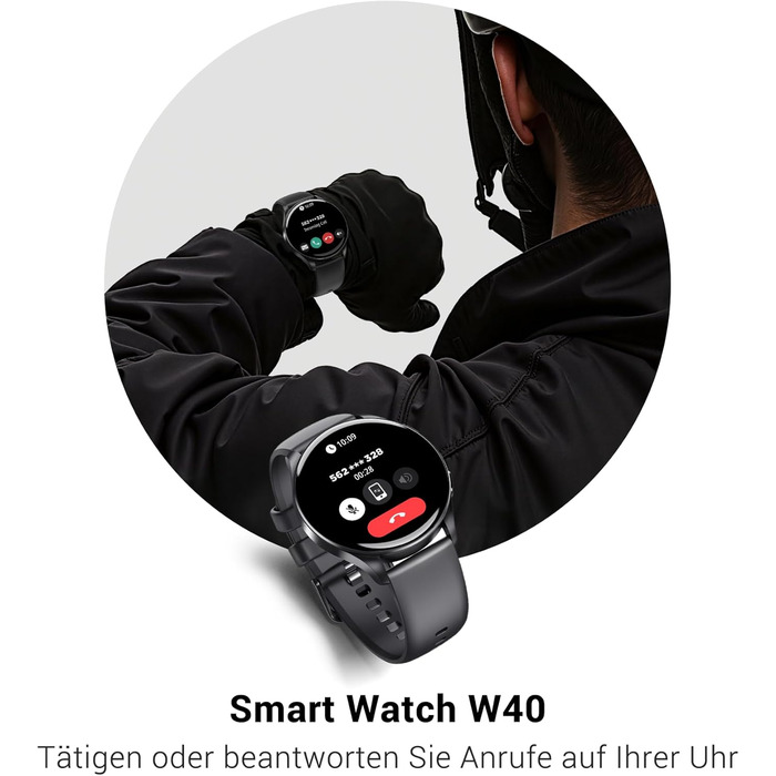 Розумний годинник IOWODO для жінок та чоловіків 2026 року (круглий 1,43-дюймовий AMOLED) Bluetooth-дзвінки батарея 380 мАг (7 днів) 2 браслети Водонепроникність IP68 100 спортивних режимів Цілодобовий моніторинг серцевого ритму SpO2 аналіз сну iOS/Android