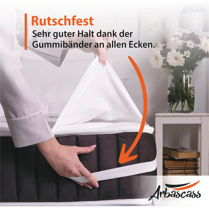 Наматрацник 140x200 см - 100 водонепроникний наматрацник Arbascass, сертифікований Oeko-TEX, наматрацник, бавовна, дихаючий, безшумний, 4 кутові гумки - ідеально підходить для дитячих ліжечок