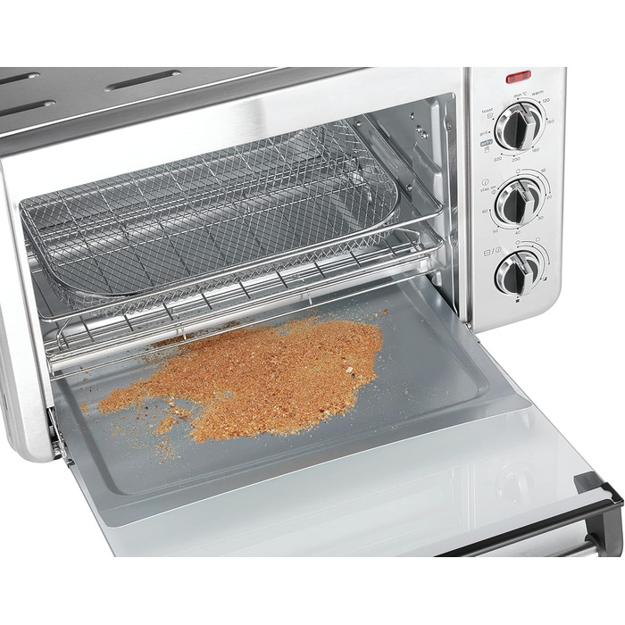 Духова фритюрниця Russell Hobbs 5-в-1 фритюрниця, міні-духовка, гриль, тостер, функція підтримки тепла Express (20 л, піца ø 30 см, включаючи кошик для смаження, деко та решітка для гриля) Конвекційна піч 26680-56 Нова духова шафа