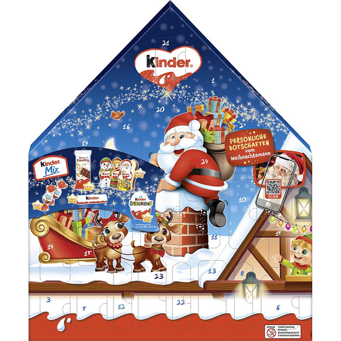 Адвент-календар Kinder Maxi Mix з шоколадними наборами, 351 г