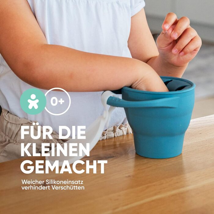 Перекусник Смаколик - зручний контейнер для перекусу в дорозі - з кришкою - чашка для перекусу (блакитний)