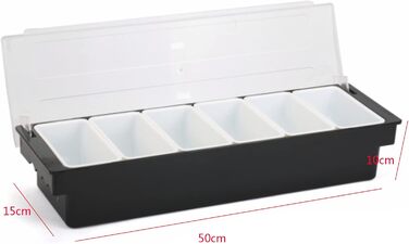 Набір контейнерів для подачі страв Смаколик 6 відділень, пластиковий та металевий контейнери для овочів, фруктів, спецій та гарнірів з кришками