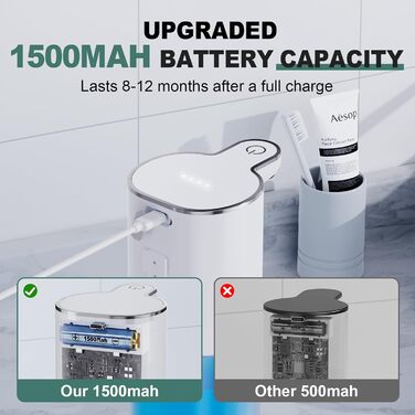 Автоматичний дозатор мила 1500mah Електричне настінне кріплення безконтактний 400мл автоматичний дозатор мила з датчиком, USB пере