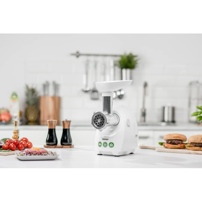 М'ясорубка Zelmer ZMM4048B, 1900 Вт, двигун постійного струму, продуктивність подрібнення 2,5 кг/хв, подвійний ніж, сито 3, 5,8 мм