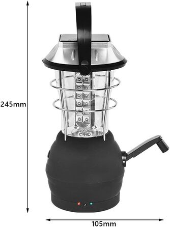 Сонячний динамо-ліхтар Valink 36 світлодіодний ручний ліхтар-ліхтар із динамо-підвіскою для кемпінгу, полювання, пішого туризму, вітрильного спорту, водонепроникний з 3 режимами яскравості