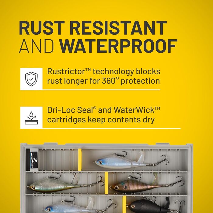 Коробка для риболовних снастей PLANO EDGE 3600, прозора/жовта, аксесуар для зберігання рибальських снастей, водонепроникний та стійкий до іржі контейнер для гачків, коробка для риболовних снастей 3600