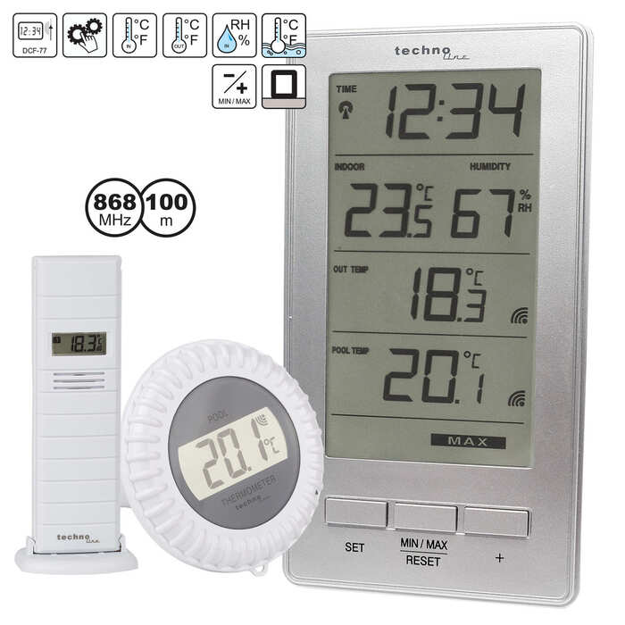 Термогігрометр Technoline WS9069 IT Silver (WS9069)