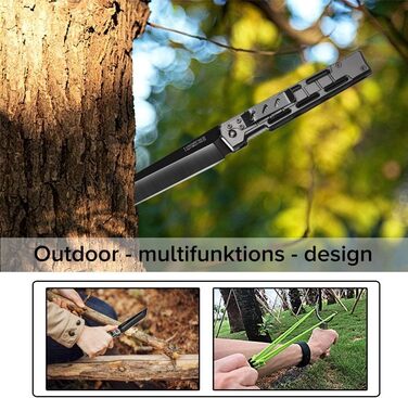 Складний ніж NedFoss DG-BK Tanto, гострий ніж Tanto, одноручний ніж 9 см з піхвами, рогатка рогатка з гумовою стрічкою, рогатка ро