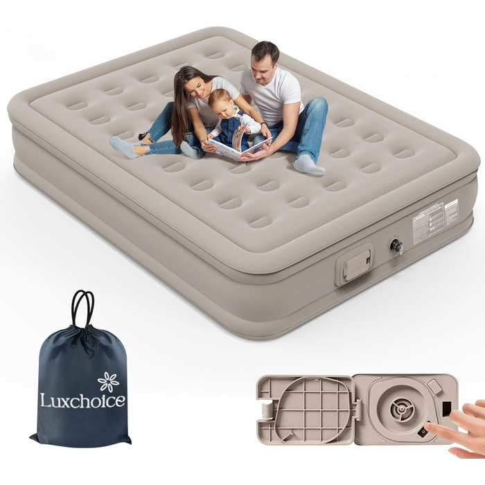 Надувний матрацу Luxchoice Air Bed для 2 осіб – самонадувний, з портативним насосом, для кемпінгу та дому