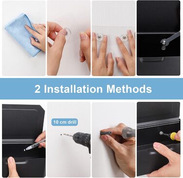 Тримач для туалетних рулонів без свердління, чорний тримач для туалетних рулонів з коробкою для вологих серветок, тримач для туале