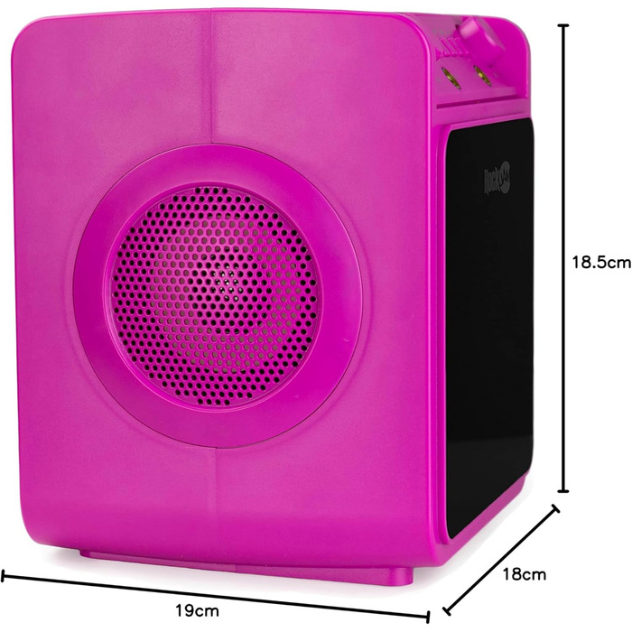 Караоке-машина RockJam 10 Вт, акумуляторна, з двома мікрофонами, рожева