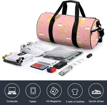 Мила дорожня сумка з собачкою та тістечком, спортивна сумка для чоловіків та жінок