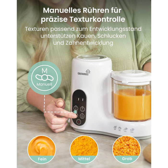 Дитяча харчова машина GROWNSY – пароварка, блендер і стерилізатор 3-в-1