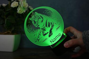Персоналізована світлодіодна лампа Тигр - подарунок для любителів тигрів, прикраса, з можливістю регулювання яскравості